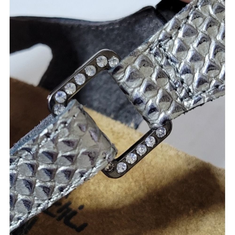 Naot Pamela Metallic Scale Snake Embossed Slingback Wedge Sandal Size 12 - Picture 2 of 9